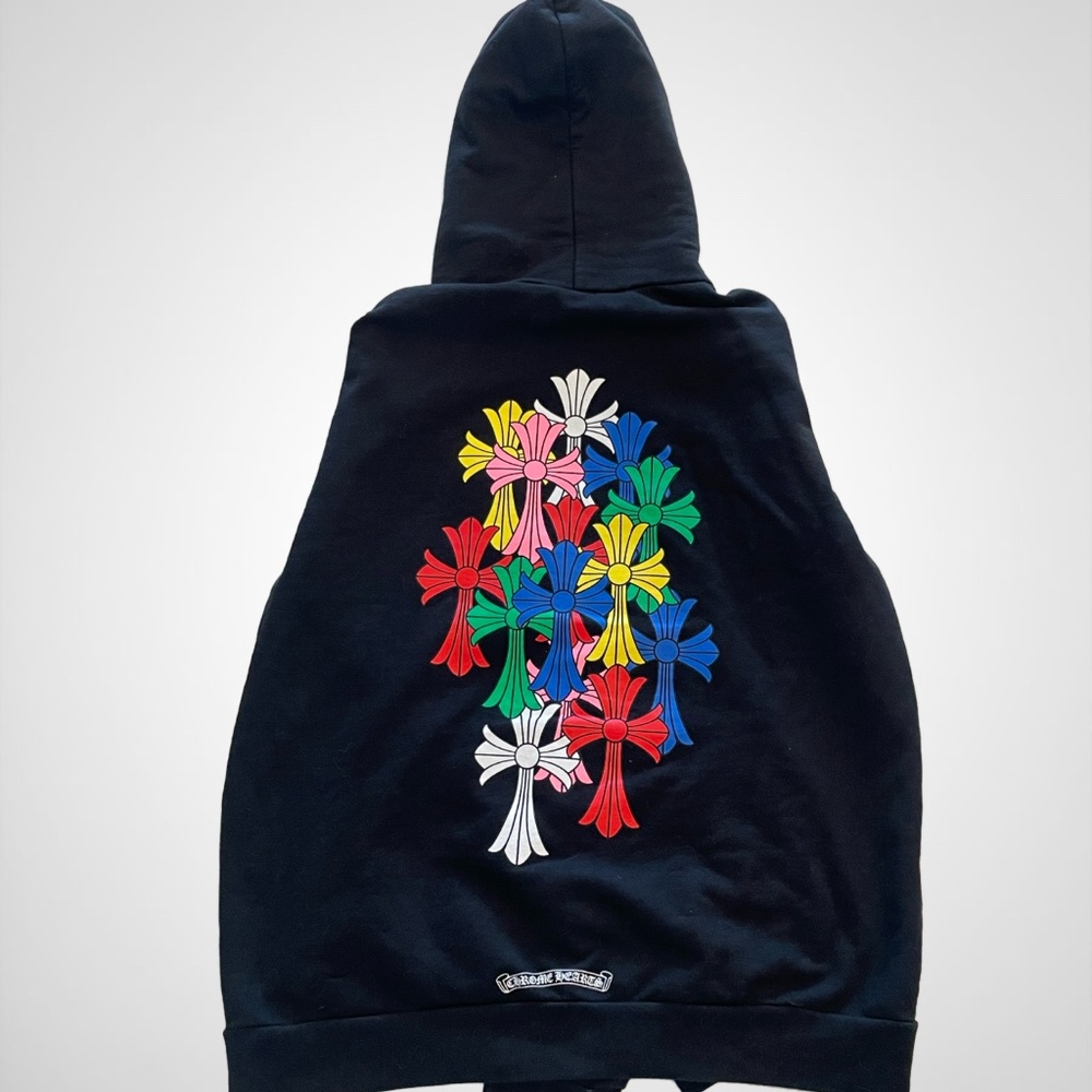 LIKE NEW CHROME HEARTS MULTI COLORED CROSS HOODIE !!